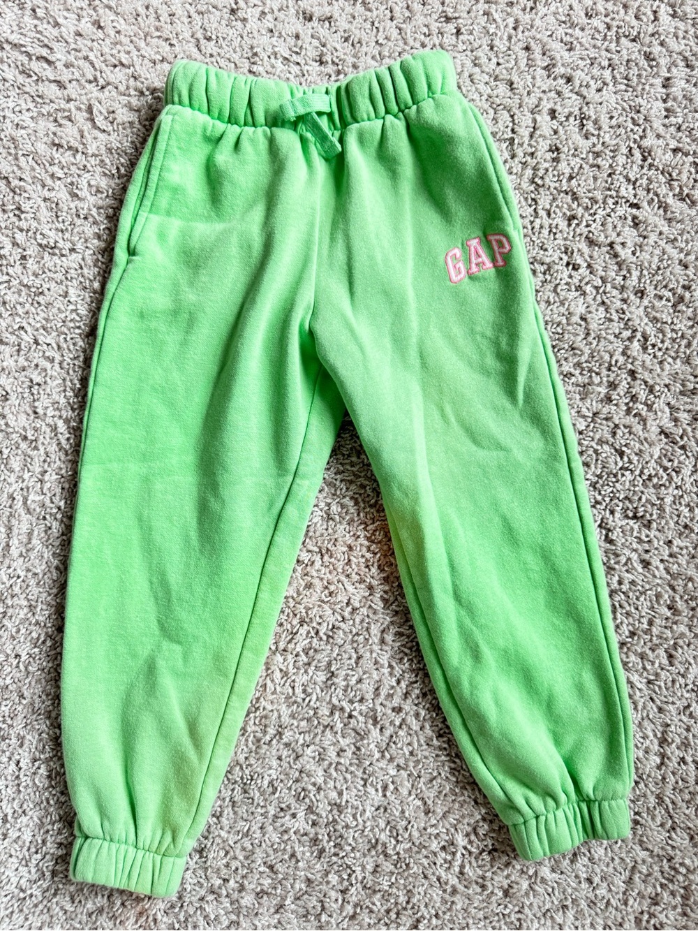GAP Bright Lime Green Fleece Joggers